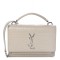 YSL Calfskin Crocodile Embossed Monogram Sunset Chain Wallet Blanc Vintage