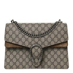 GUCCI GG Supreme Monogram Medium Dionysus Shoulder Bag Taupe